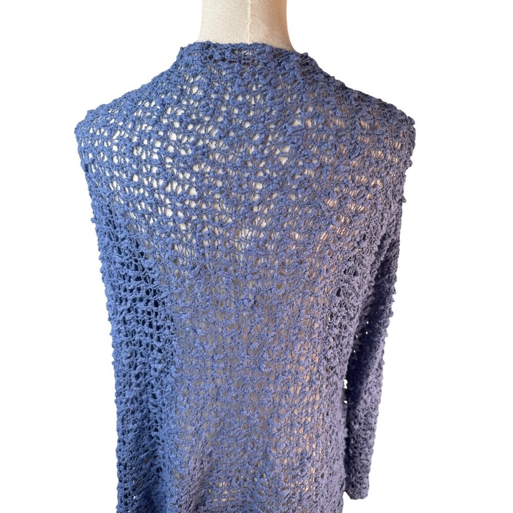 2/$30 Soft Surroundings L/XL Periwinkle Blue Open Weave Cardigan - Picture 10 of 16